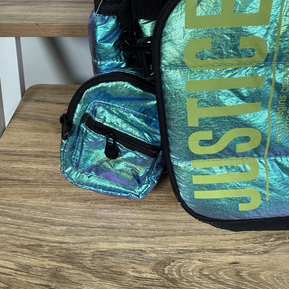 Justice‎ The Supa Puffs Backpack Green/Teal Lunchbox New